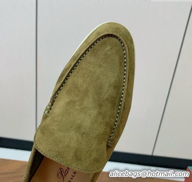 ​Promotional Loro Piana Summer Walk Loafer in Suede LP61826 Green 2025
