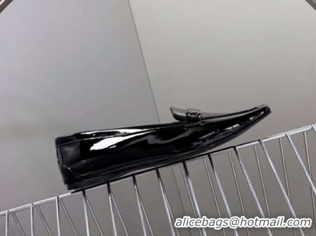 Grade Quality Saint Laurent Poppy Ballerinas Flat in Patent Leather Black 0424077