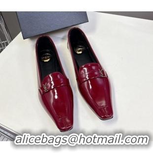 Pretty Style Saint Laurent Poppy Ballerinas Flat in Patent Leather Red 0424078
