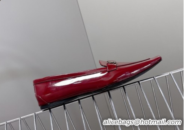 Pretty Style Saint Laurent Poppy Ballerinas Flat in Patent Leather Red 0424078