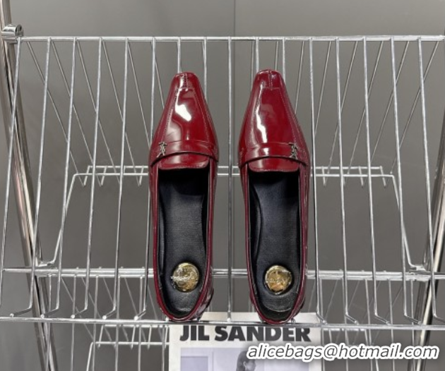 Pretty Style Saint Laurent Poppy Ballerinas Flat in Patent Leather Red 0424078