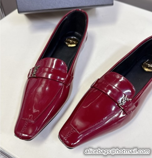 Pretty Style Saint Laurent Poppy Ballerinas Flat in Patent Leather Red 0424078