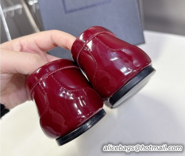 Pretty Style Saint Laurent Poppy Ballerinas Flat in Patent Leather Red 0424078