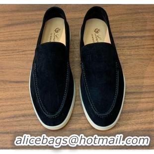 ​Best Price Loro Piana Summer Walk Loafer in Suede LP61829 Black 2025
