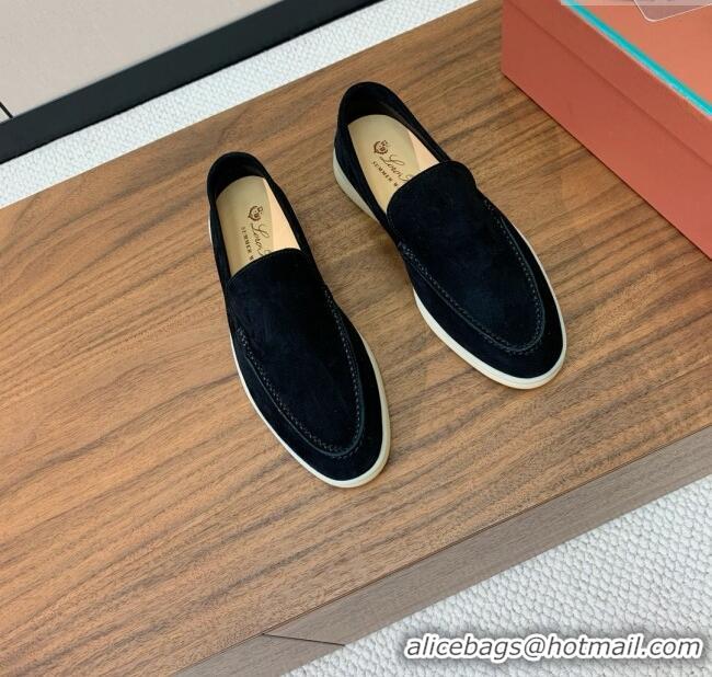 ​Best Price Loro Piana Summer Walk Loafer in Suede LP61829 Black 2025
