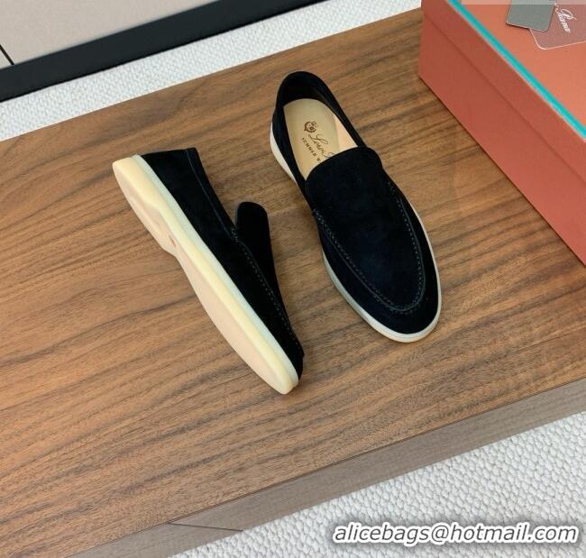 ​Best Price Loro Piana Summer Walk Loafer in Suede LP61829 Black 2025