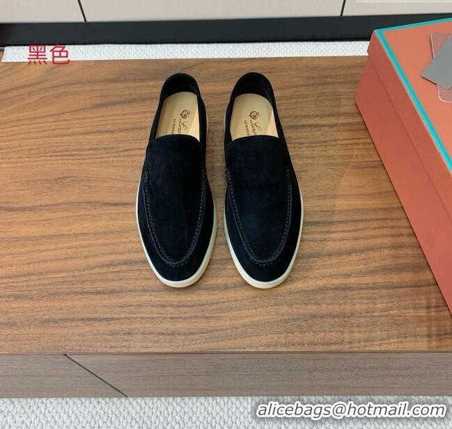 ​Best Price Loro Piana Summer Walk Loafer in Suede LP61829 Black 2025