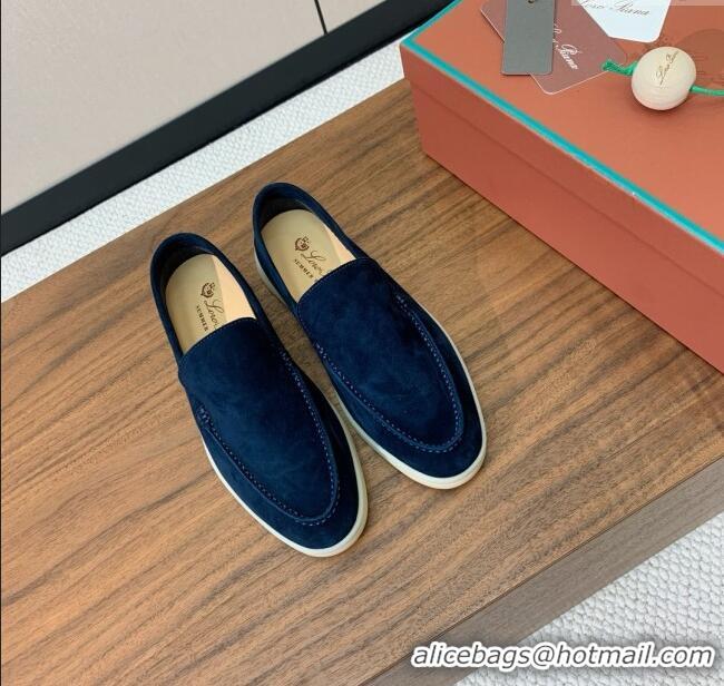 ​Cheap Discount Loro Piana Summer Walk Loafer in Suede LP61831 Deep Blue 2025