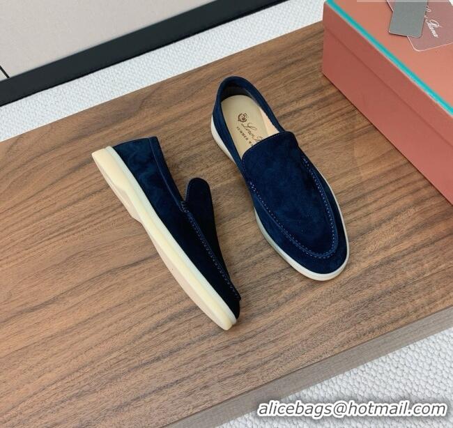 ​Cheap Discount Loro Piana Summer Walk Loafer in Suede LP61831 Deep Blue 2025