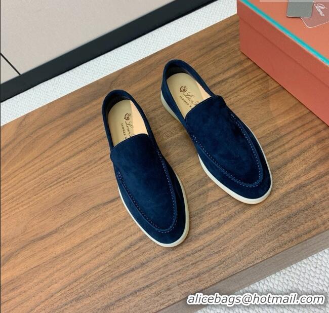 ​Cheap Discount Loro Piana Summer Walk Loafer in Suede LP61831 Deep Blue 2025
