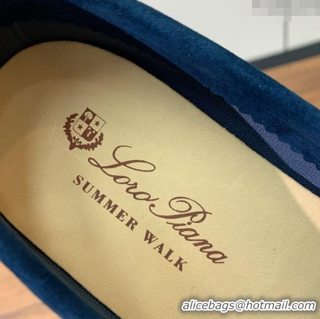​Cheap Discount Loro Piana Summer Walk Loafer in Suede LP61831 Deep Blue 2025