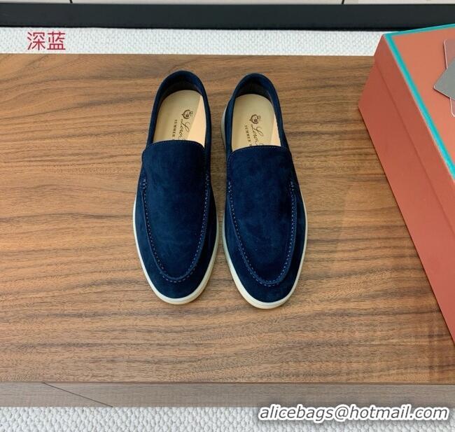 ​Cheap Discount Loro Piana Summer Walk Loafer in Suede LP61831 Deep Blue 2025