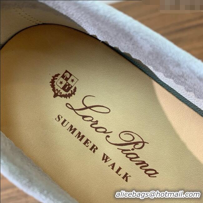 Spot Bulk Loro Piana Summer Walk Loafer in Suede LP61833 Pearl Grey 2025