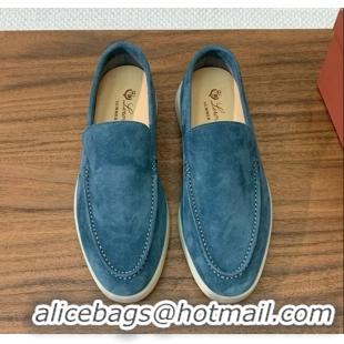 ​Traditional Specials Loro Piana Summer Walk Loafer in Suede LP61903 Haze Blue 2025
