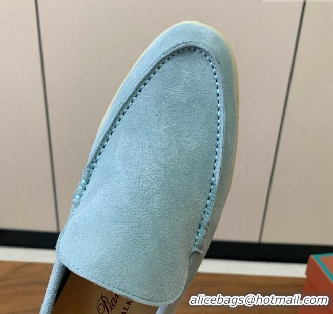 ​New Discount Loro Piana Summer Walk Loafer in Suede LP61904 Light Blue 2025