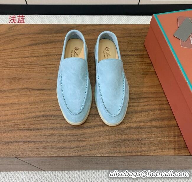 ​New Discount Loro Piana Summer Walk Loafer in Suede LP61904 Light Blue 2025