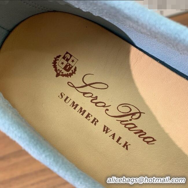 ​New Discount Loro Piana Summer Walk Loafer in Suede LP61904 Light Blue 2025