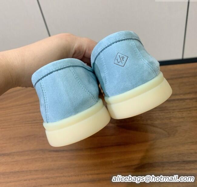 ​New Discount Loro Piana Summer Walk Loafer in Suede LP61904 Light Blue 2025