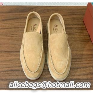 Buy Fashionable Loro Piana Summer Walk Loafer in Suede LP61905 Sand Beige 2025