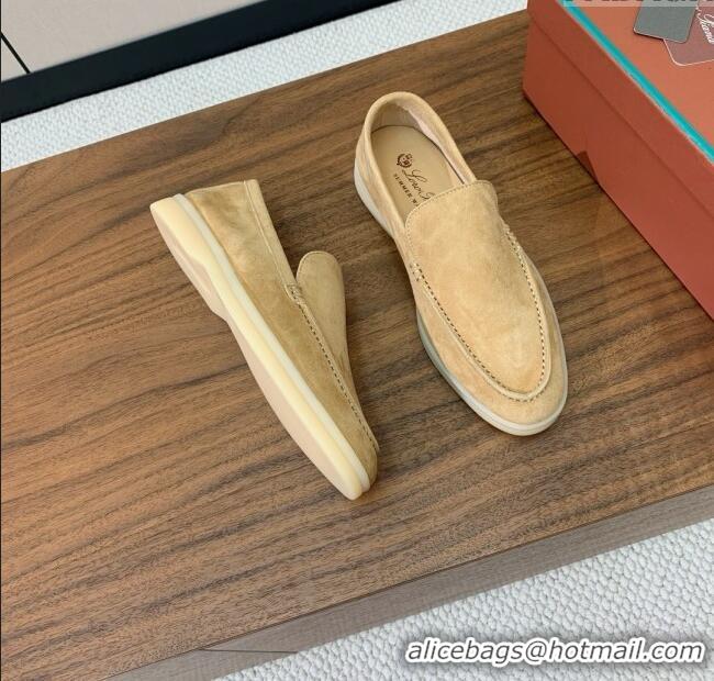 Buy Fashionable Loro Piana Summer Walk Loafer in Suede LP61905 Sand Beige 2025