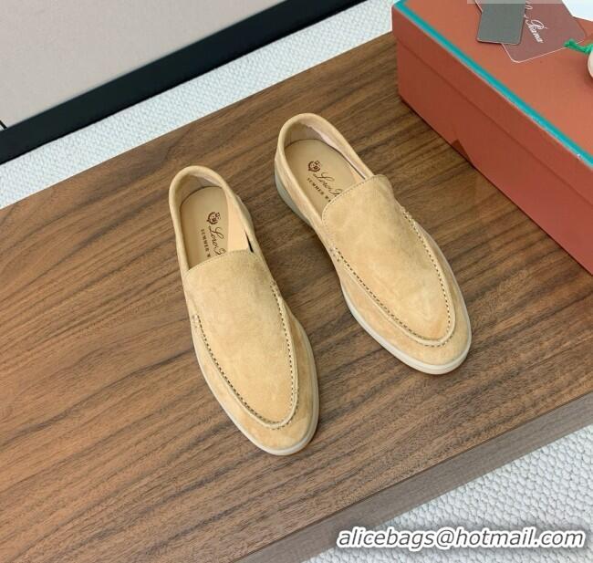 Buy Fashionable Loro Piana Summer Walk Loafer in Suede LP61905 Sand Beige 2025