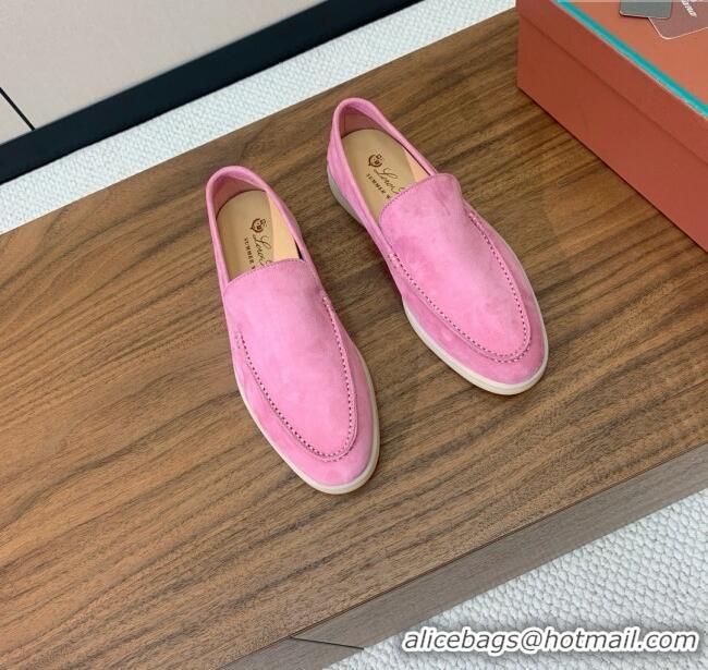 Top Design Loro Piana Summer Walk Loafer in Suede LP61906 Peach Pink 2025