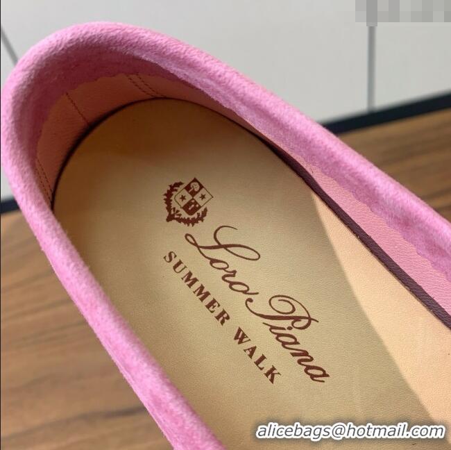 Top Design Loro Piana Summer Walk Loafer in Suede LP61906 Peach Pink 2025