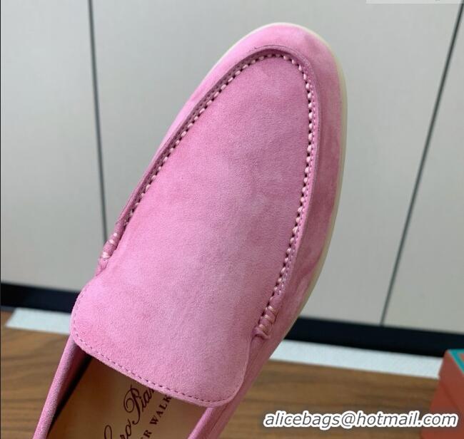 Top Design Loro Piana Summer Walk Loafer in Suede LP61906 Peach Pink 2025