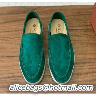 ​Best Luxury Loro Piana Summer Walk Loafer in Suede LP61907 Green 2025