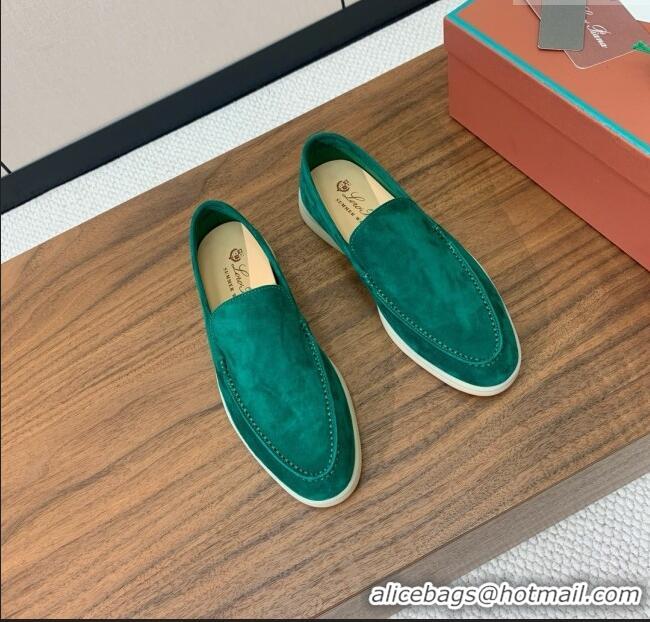 ​Best Luxury Loro Piana Summer Walk Loafer in Suede LP61907 Green 2025