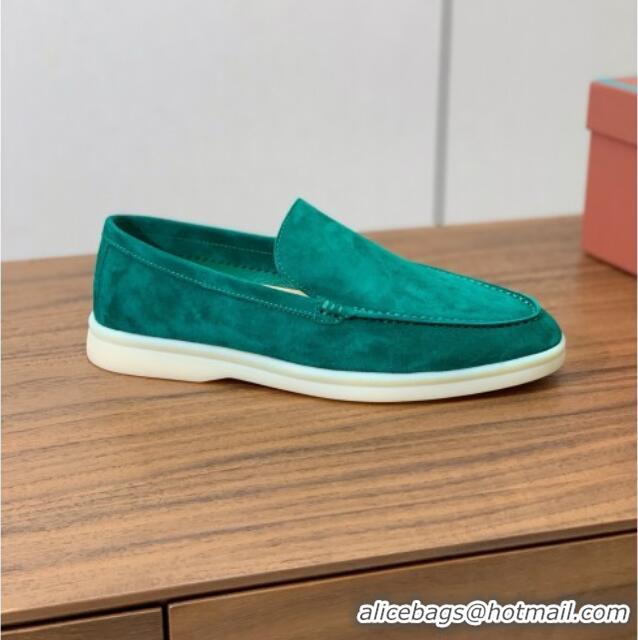 ​Best Luxury Loro Piana Summer Walk Loafer in Suede LP61907 Green 2025