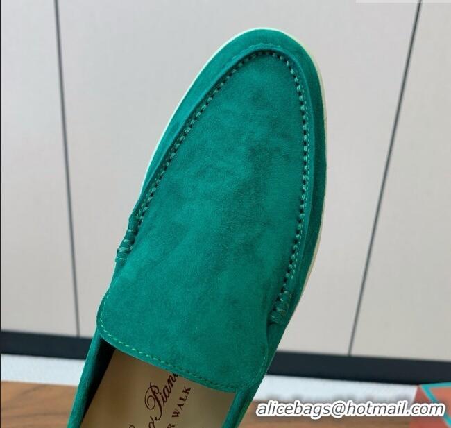 ​Best Luxury Loro Piana Summer Walk Loafer in Suede LP61907 Green 2025