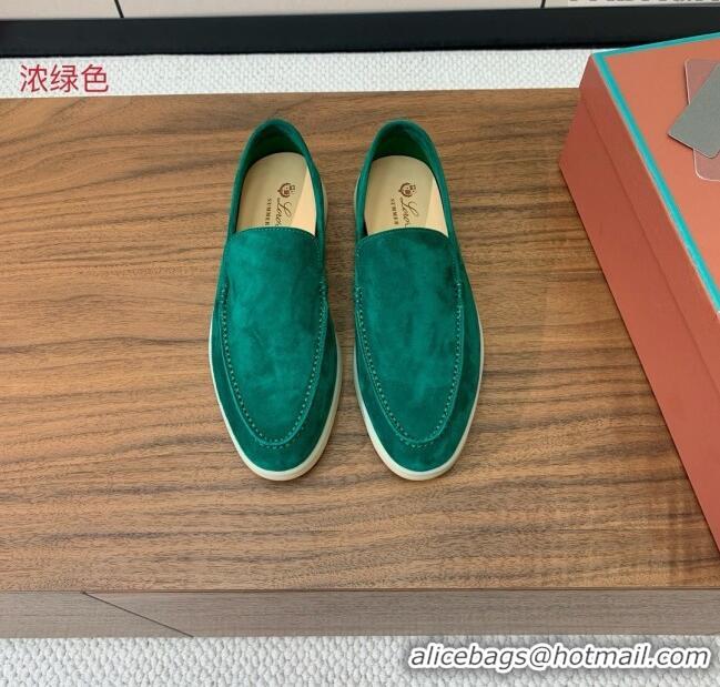 ​Best Luxury Loro Piana Summer Walk Loafer in Suede LP61907 Green 2025