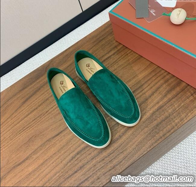 ​Best Luxury Loro Piana Summer Walk Loafer in Suede LP61907 Green 2025