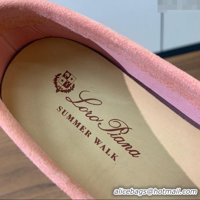 Buy New Cheap Loro Piana Summer Walk Loafer in Suede LP61908 Pink 2025