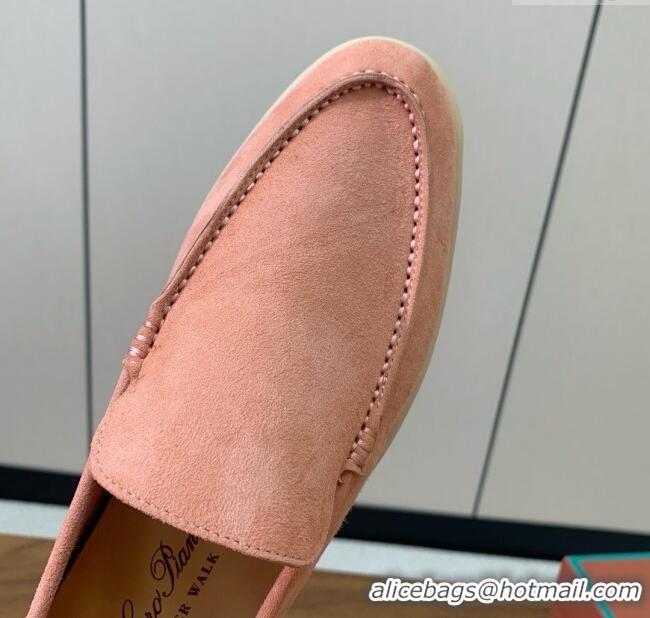 Buy New Cheap Loro Piana Summer Walk Loafer in Suede LP61908 Pink 2025
