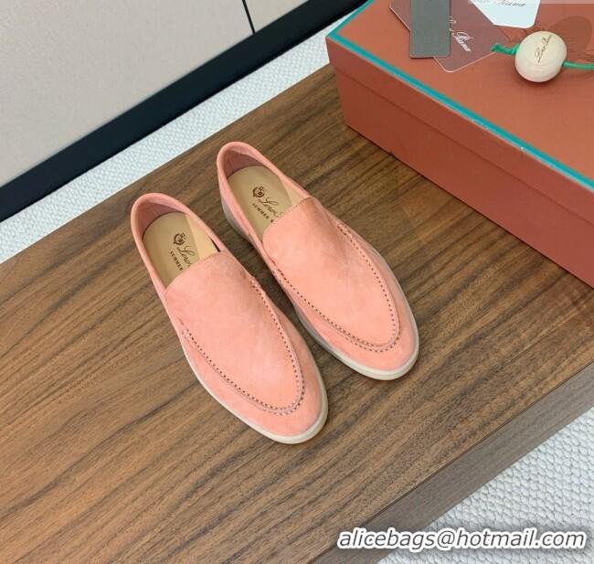 Buy New Cheap Loro Piana Summer Walk Loafer in Suede LP61908 Pink 2025