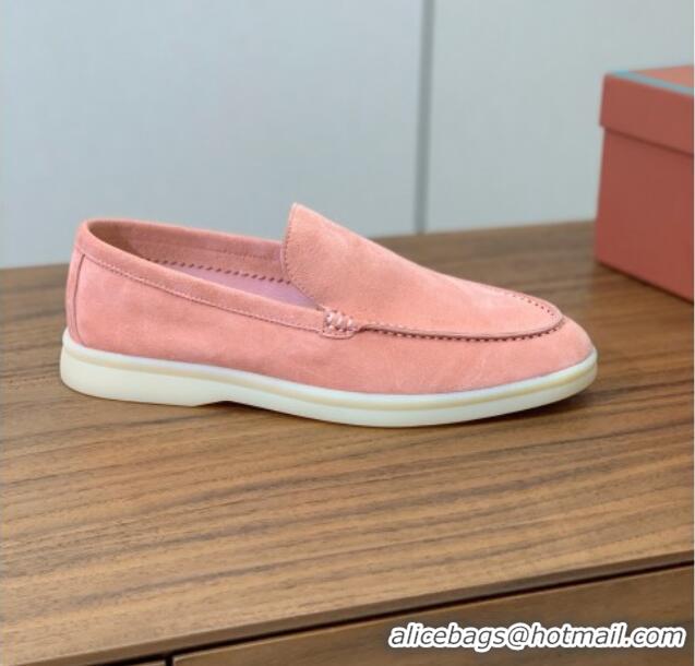 Buy New Cheap Loro Piana Summer Walk Loafer in Suede LP61908 Pink 2025