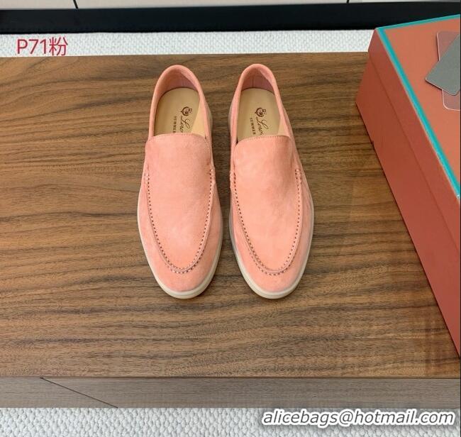 Buy New Cheap Loro Piana Summer Walk Loafer in Suede LP61908 Pink 2025