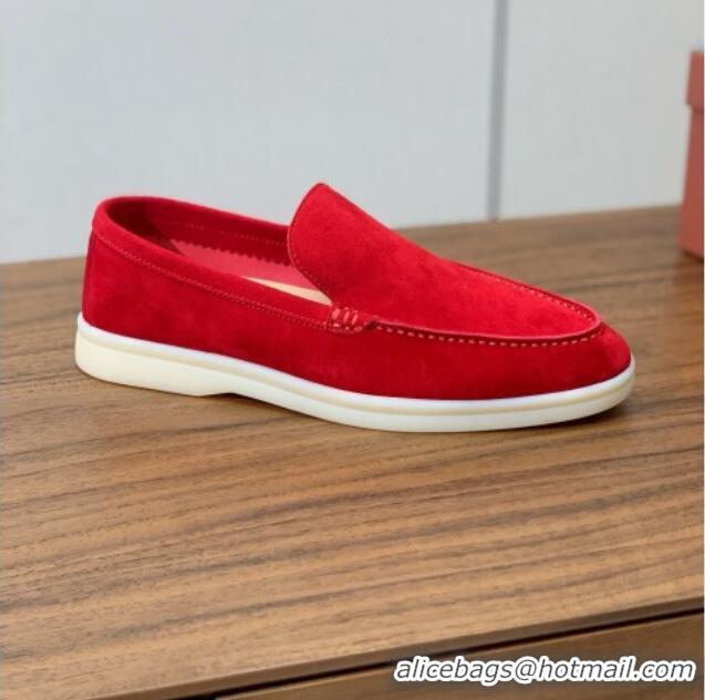 ​Spot Bulk Loro Piana Summer Walk Loafer in Suede LP61909 Red 2025