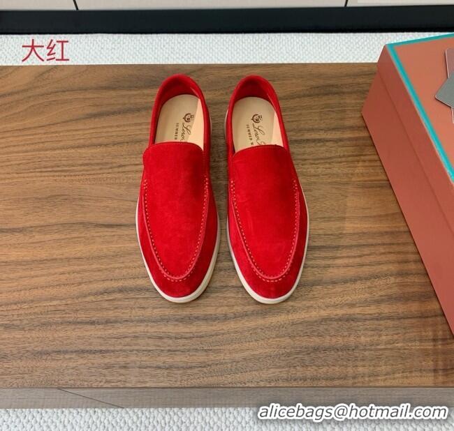 ​Spot Bulk Loro Piana Summer Walk Loafer in Suede LP61909 Red 2025