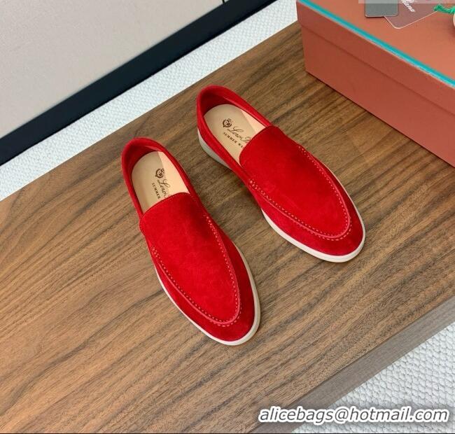 ​Spot Bulk Loro Piana Summer Walk Loafer in Suede LP61909 Red 2025
