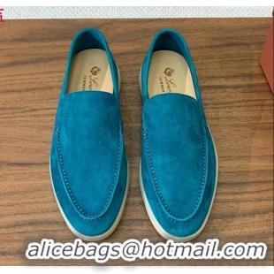 ​Original Cheap Loro Piana Summer Walk Loafer in Suede LP61910 Sapphire Blue 2025