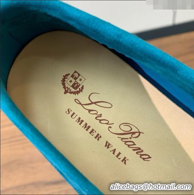 ​Original Cheap Loro Piana Summer Walk Loafer in Suede LP61910 Sapphire Blue 2025