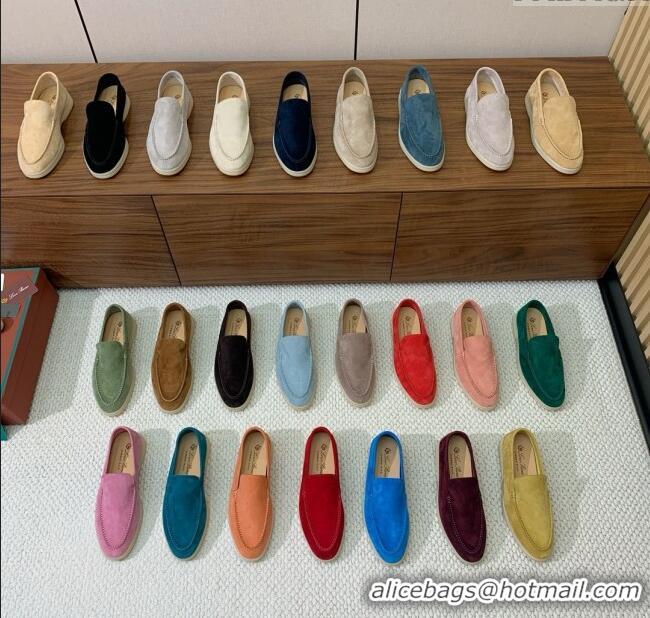 ​Original Cheap Loro Piana Summer Walk Loafer in Suede LP61910 Sapphire Blue 2025