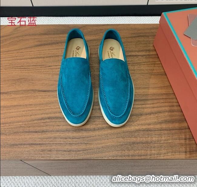 ​Original Cheap Loro Piana Summer Walk Loafer in Suede LP61910 Sapphire Blue 2025