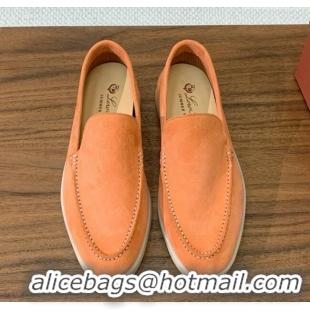 Inexpensive Loro Piana Summer Walk Loafer in Suede LP61911 Light Orange 2025