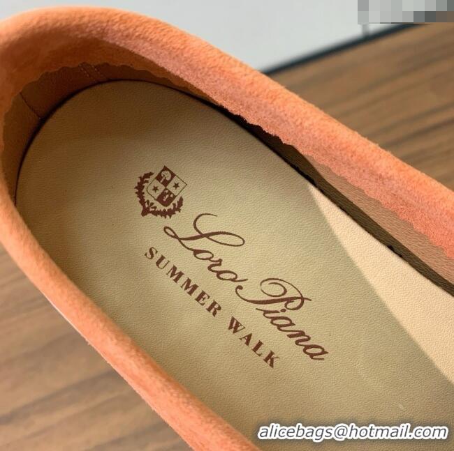 Inexpensive Loro Piana Summer Walk Loafer in Suede LP61911 Light Orange 2025
