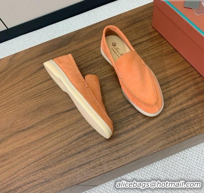 Inexpensive Loro Piana Summer Walk Loafer in Suede LP61911 Light Orange 2025