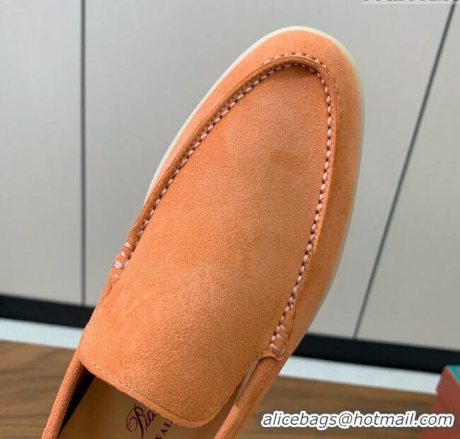 Inexpensive Loro Piana Summer Walk Loafer in Suede LP61911 Light Orange 2025